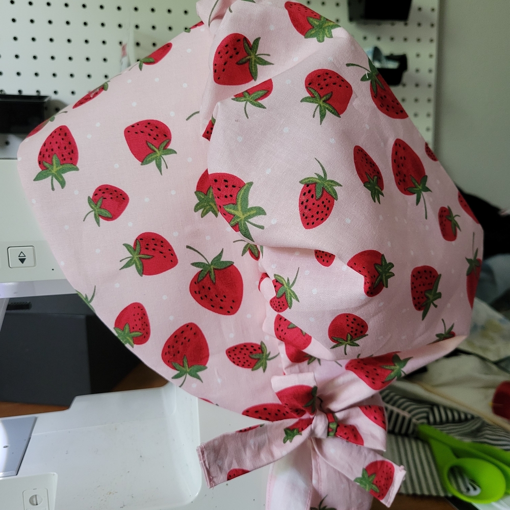 Strawberry Print Pink Headscarf